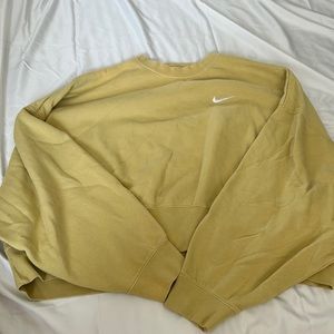 Yellow Cropped Nike Crewneck